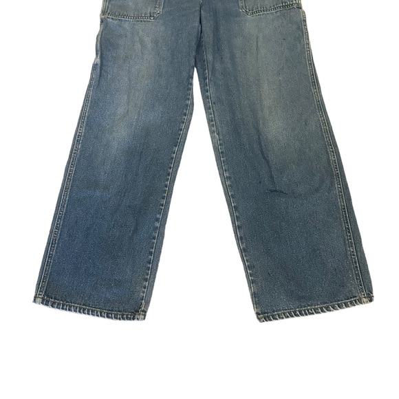 Vintage Squeeze Jeans Carpenter Denim Overalls Women’s Size Medium 34 x 30 - Picture 3 of 12